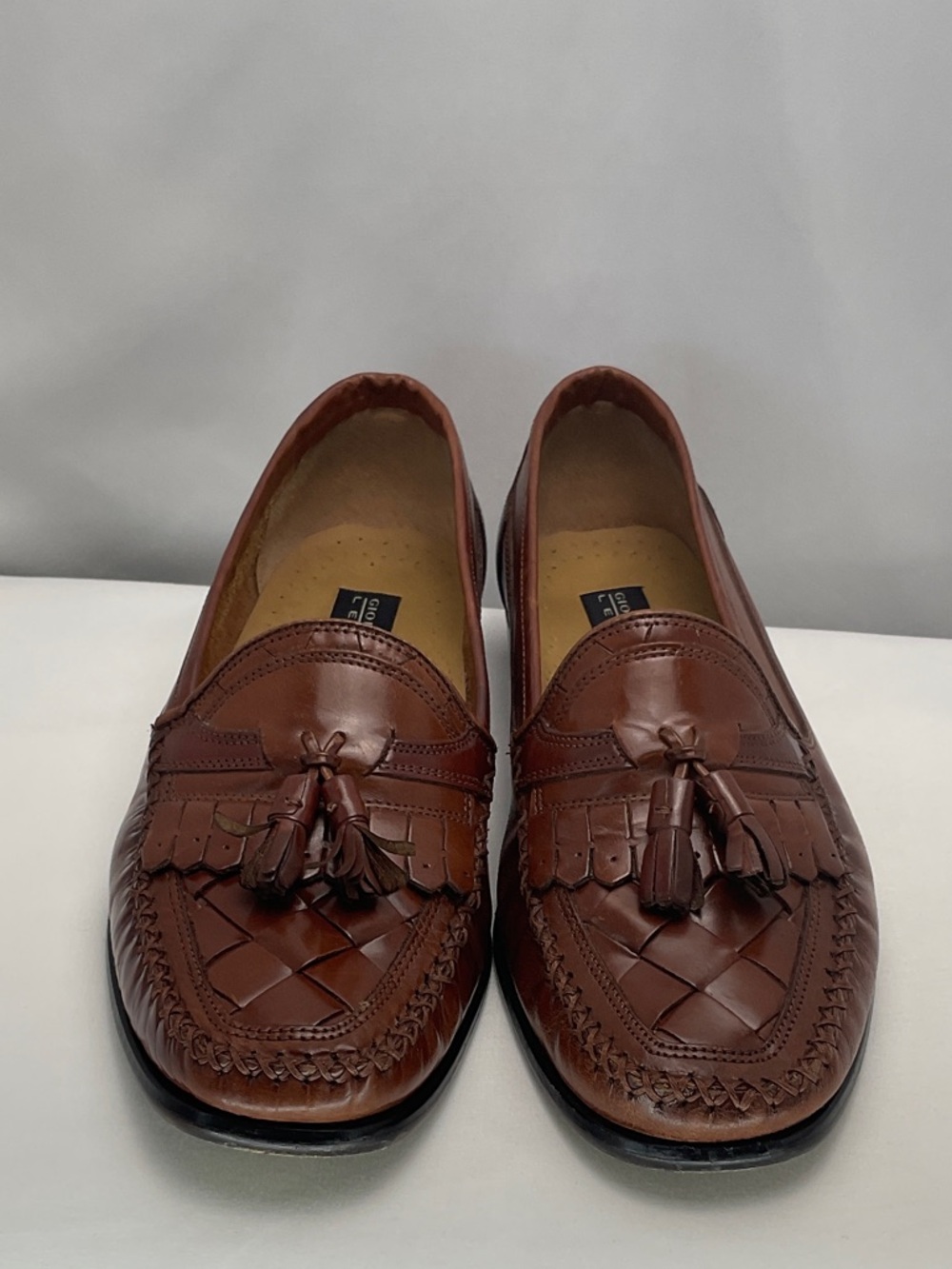 Giorgio Brutini Le Glove Men’s 8.5 Brown Tassel Woven Leather Loafers